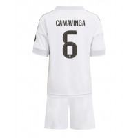 Real Madrid Eduardo Camavinga #6 Domáci Detský futbalový dres 2025-26 Krátky Rukáv (+ trenírky)